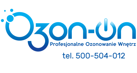 Logo firmy Ozon-on z niebieskim numerem telefonu o średniej rozdzielczości.